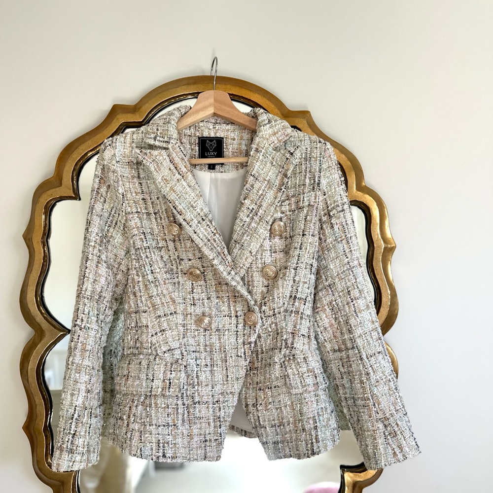Classic Boucle Textured Blazer
